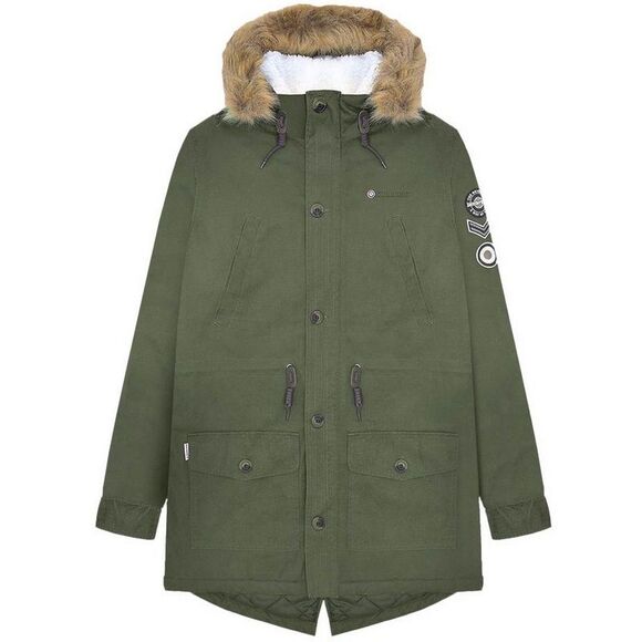 Lambretta Mens Sherpa Lined Parka / Khaki Green